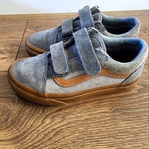 Little kid Vans sz 1 gray velcro shoes